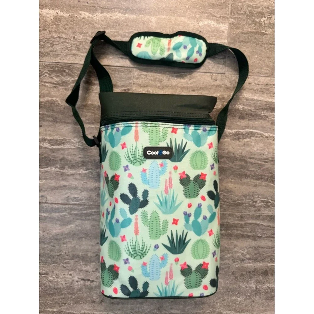 Cool2Go Bottle Cooler Bag Cactus Print Holds 2 Bottles Insulated
